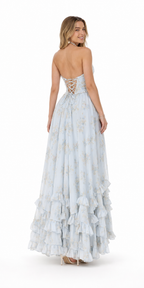Loovay Azuréa, Halter Maxi Jurk met Ruches