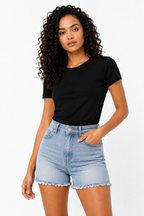 Loovay Zarelle Short, High Waist Denim Design