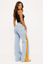 Loovay Solistra Jeans, Kant Detail Wide Leg
