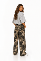 Loovay Vantara Jeans, Camo Wide Leg Design