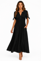 Loovay Soléa Jurk, Boho Maxi V-Hals Design