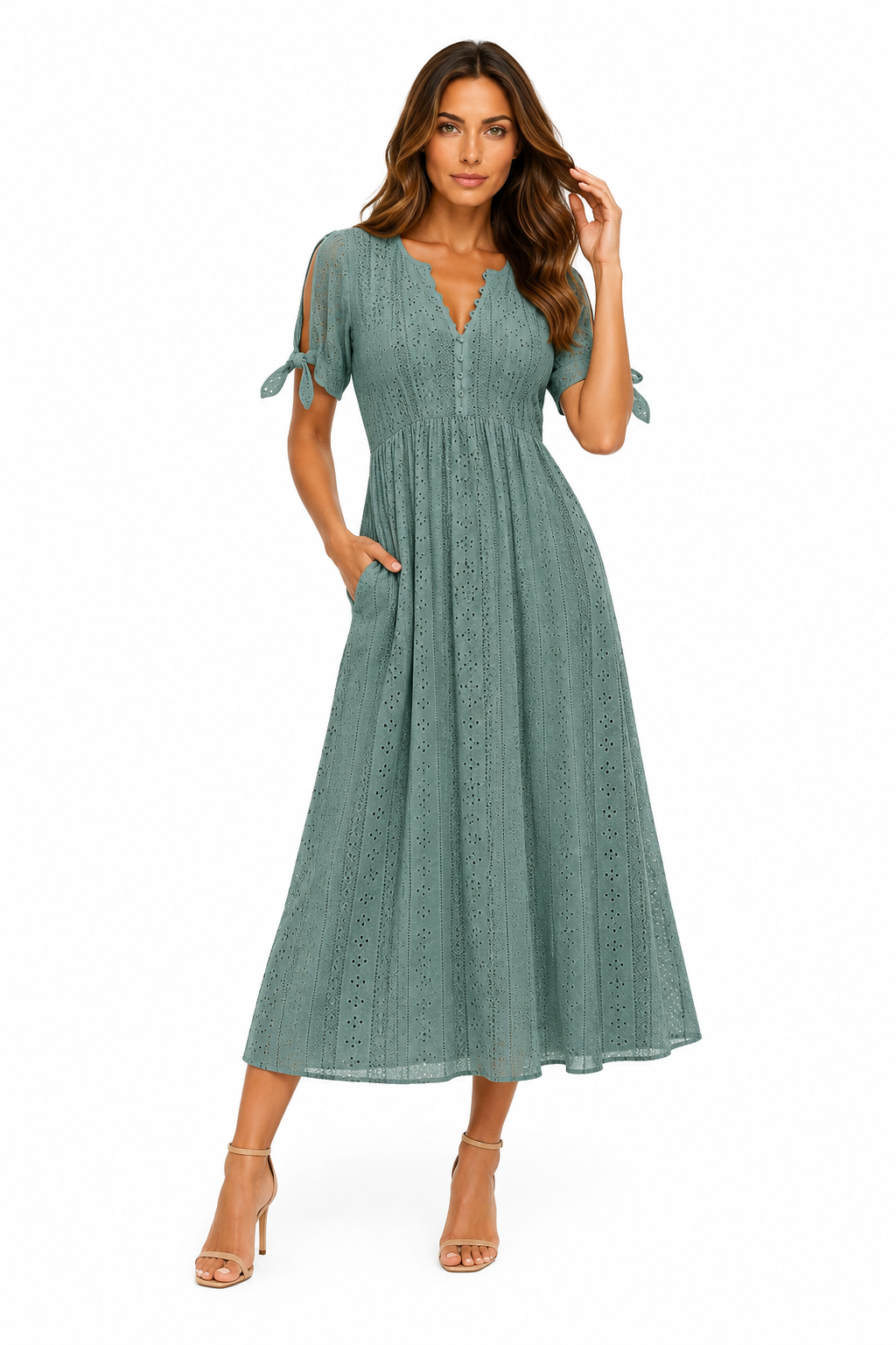 Loovay Soléa Jurk, Boho Maxi V-Hals Design