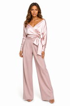 Loovay Veloura Blouse, Satijnlook Klassiek Design