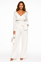 Loovay Veloura Blouse, Satijnlook Klassiek Design