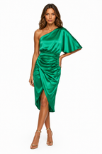 Loovay Avélisse Jurk, One Shoulder Midi Design