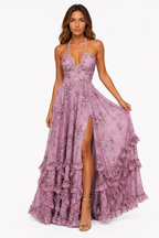 Loovay Zafira Jurk, Halterneck Maxi Design