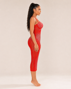 Loovay Diamelle Jurk, Strass Midi Jurk met Mesh