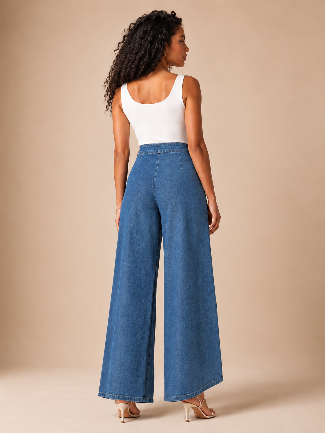 Loovay Sorelia Palazzobroek, Hoge Taille met Knoopdetails