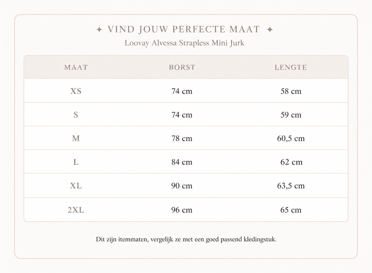 Loovay Alvessa Strapless Mini Jurk met Strik