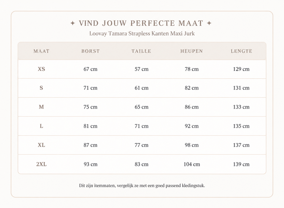 Loovay Tamara Strapless Kanten Maxi Jurk