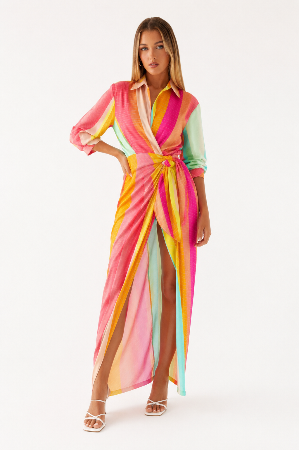 Loovay Novéra Jurk, Grafische Print Maxi Design