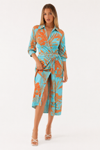 Loovay Novéra Jurk, Grafische Print Maxi Design