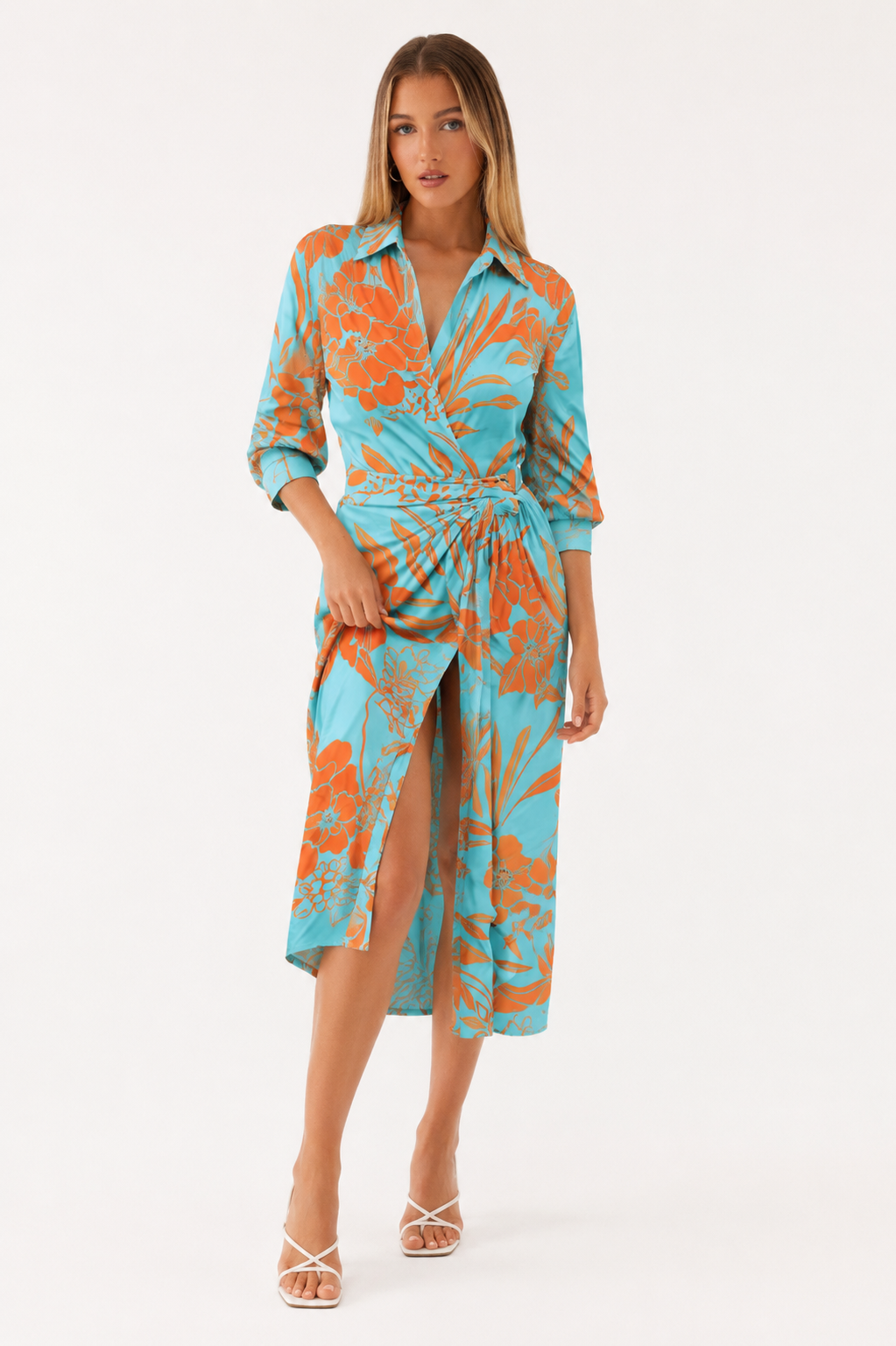 Loovay Novéra Jurk, Grafische Print Maxi Design
