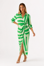 Loovay Novéra Jurk, Grafische Print Maxi Design
