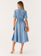 Loovay Denimora Jurk, Midi Denim Look Design