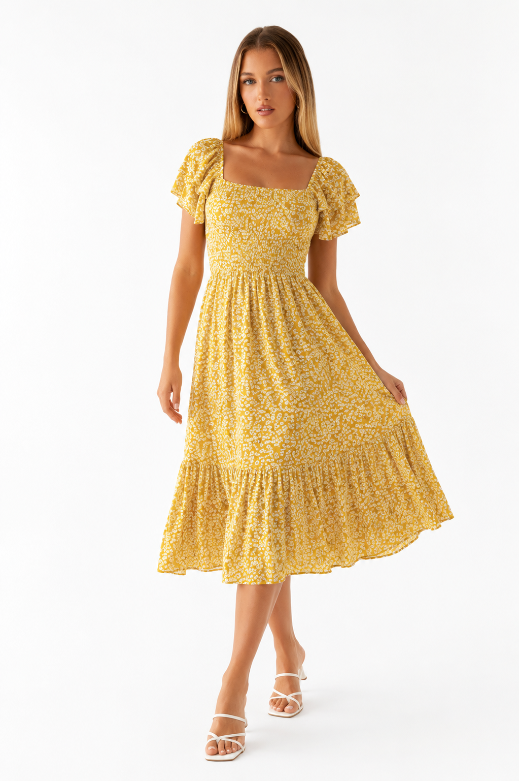 Loovay Clairisse Jurk, Elegante Midi Design