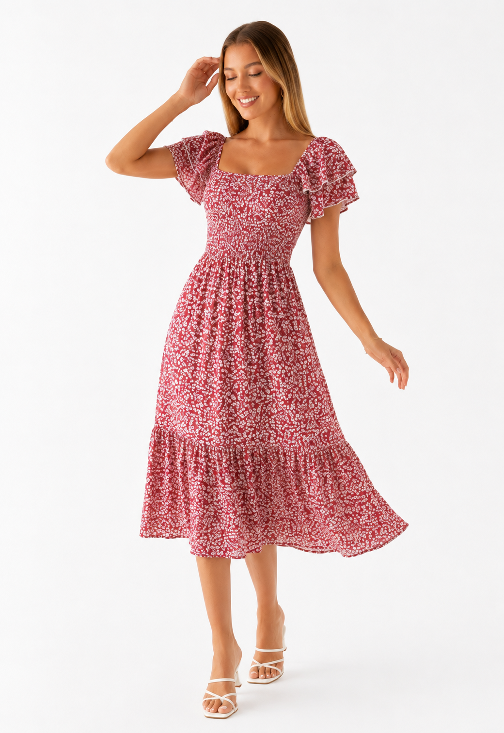 Loovay Clairisse Jurk, Elegante Midi Design