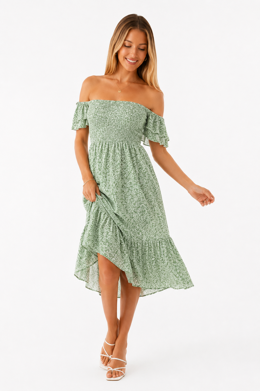 Loovay Clairisse Jurk, Elegante Midi Design