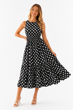 Loovay Anoria Jurk, Polka Dot Midi Design
