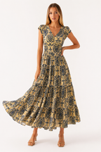 Loovay Florenza Jurk, Bloemenprint Maxi Design