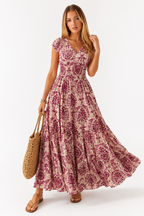 Loovay Florenza Jurk, Bloemenprint Maxi Design