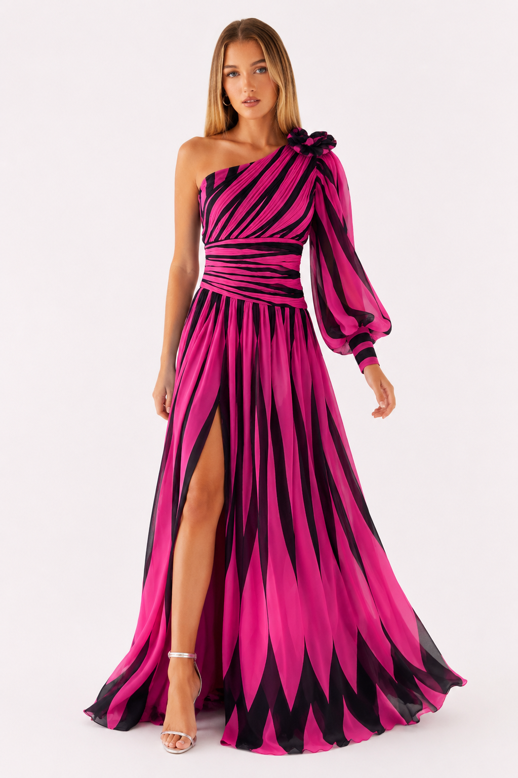 Loovay Aurélia Jurk, One Shoulder Maxi Design
