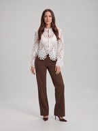 Loovay Calista Opengewerkte Kant Blouse