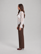 Loovay Calista Opengewerkte Kant Blouse