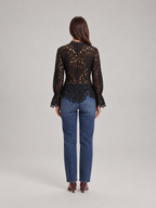 Loovay Calista Opengewerkte Kant Blouse