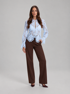 Loovay Calista Opengewerkte Kant Blouse