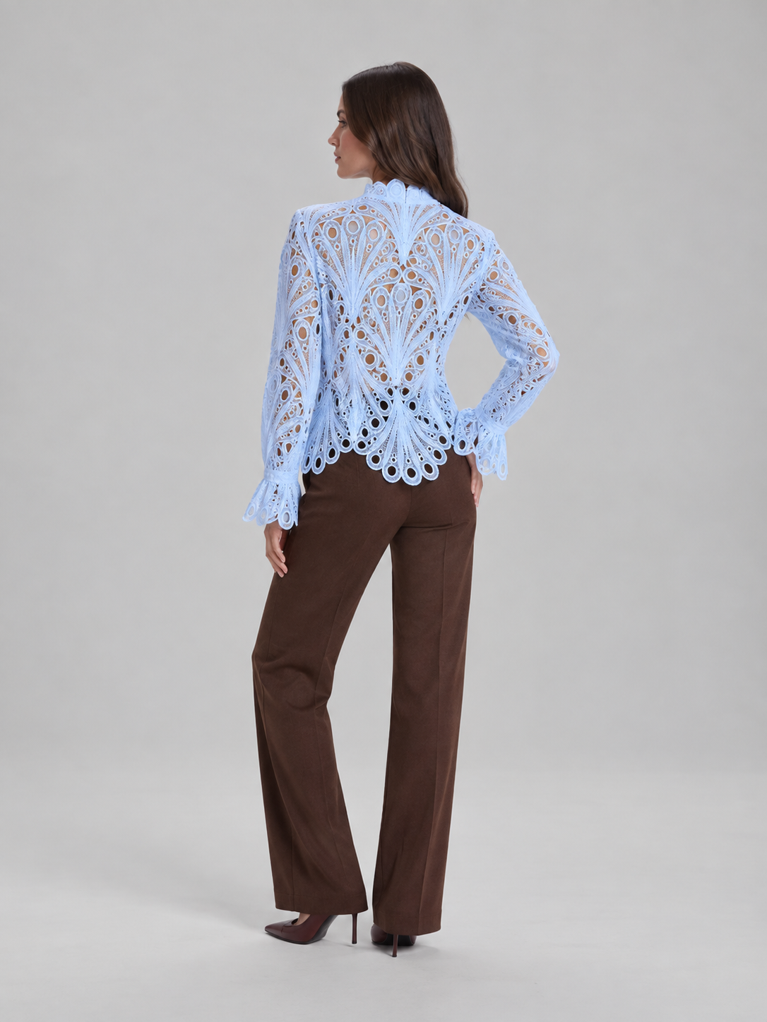 Loovay Calista Opengewerkte Kant Blouse