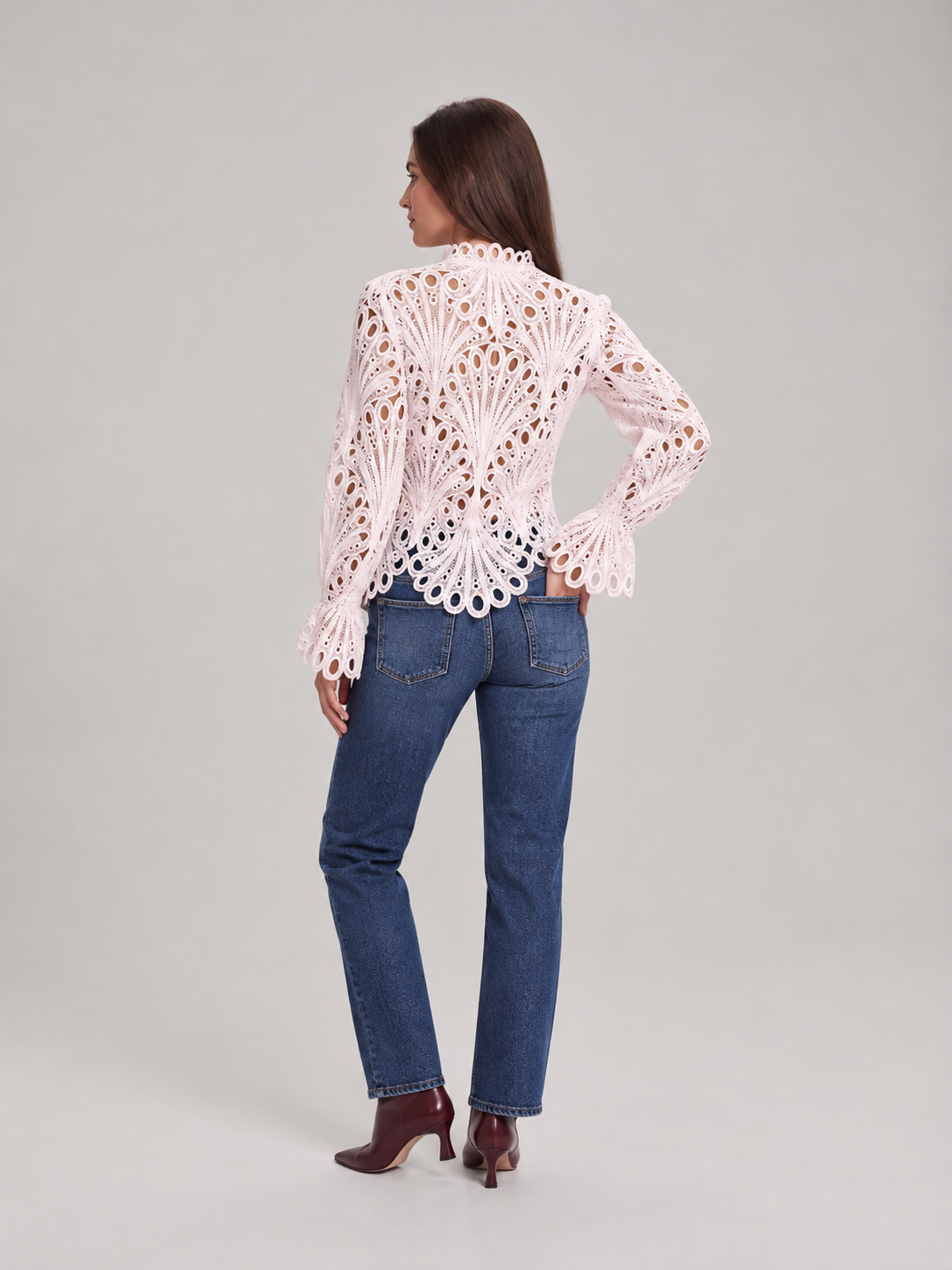 Loovay Calista Opengewerkte Kant Blouse
