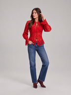 Loovay Calista Opengewerkte Kant Blouse