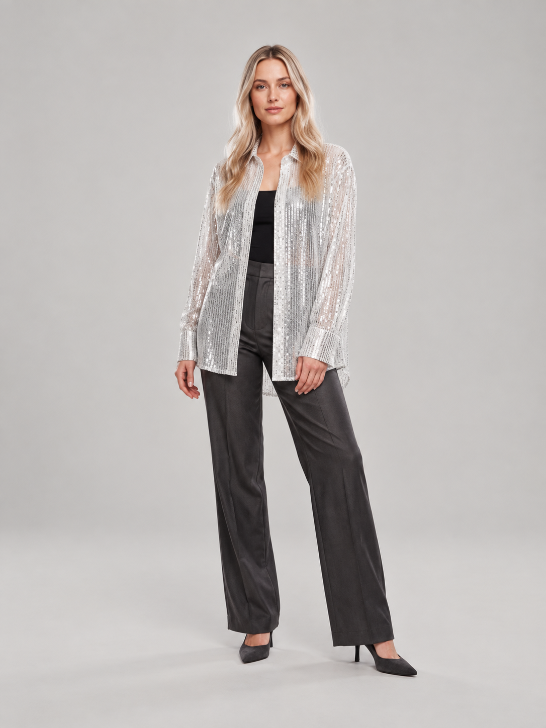 Loovay Virelle Pailletten Blouse