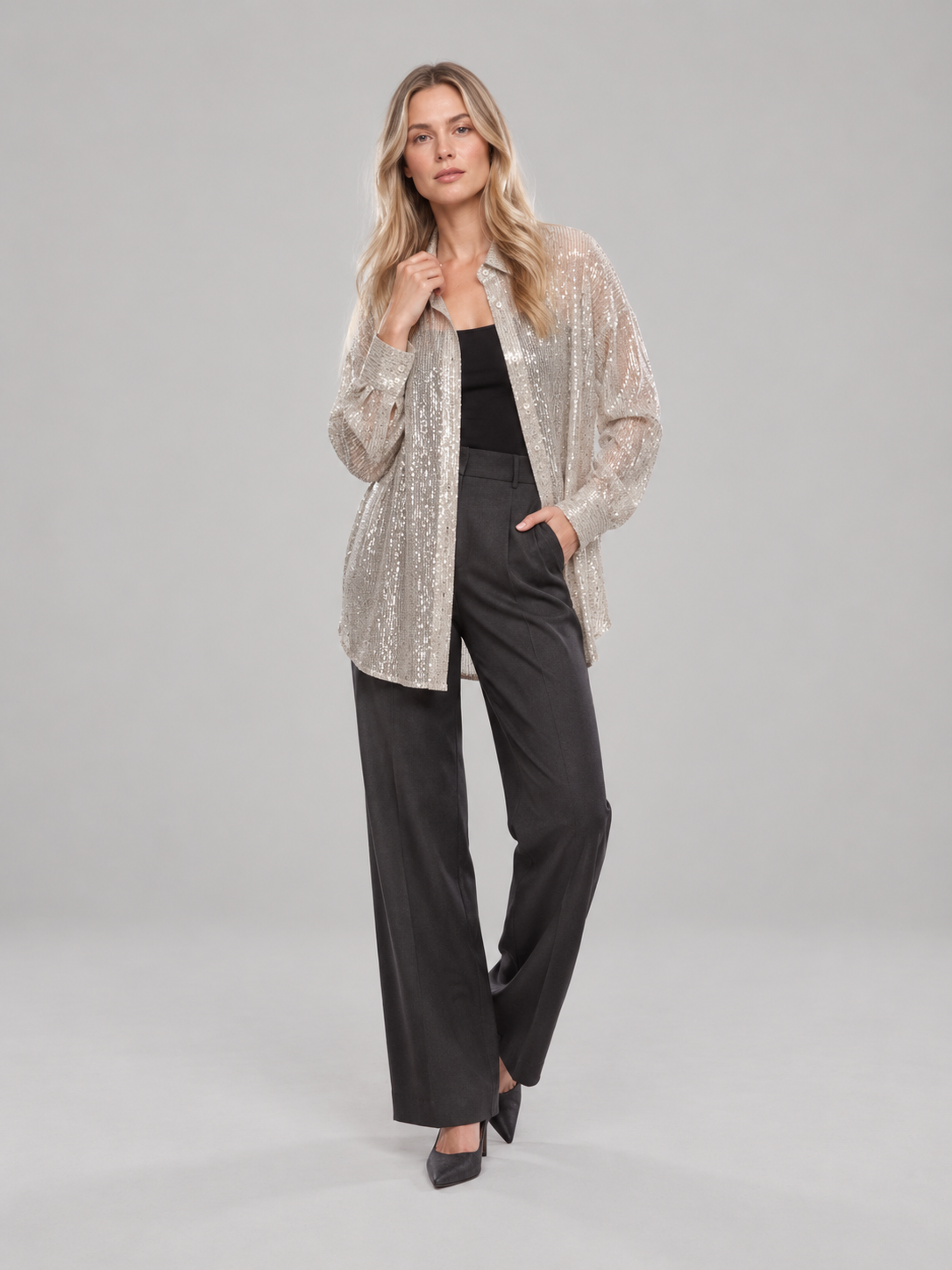 Loovay Virelle Pailletten Blouse