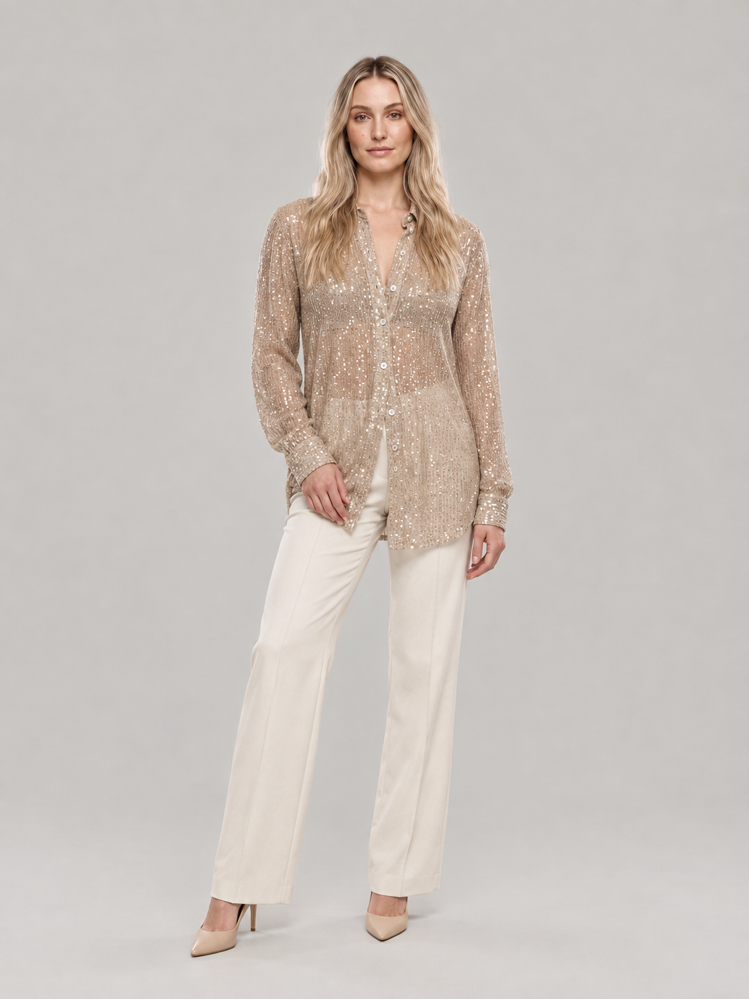 Loovay Virelle Pailletten Blouse