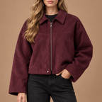 Loovay Elvara Oversized Suèdelook Tussenjas