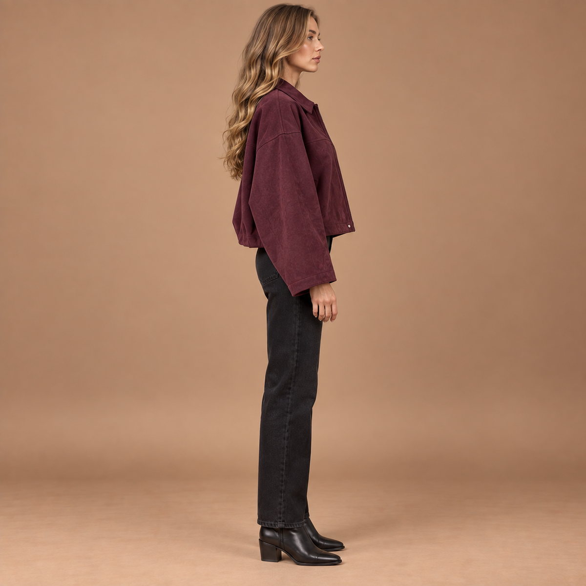 Loovay Elvara Oversized Suèdelook Tussenjas