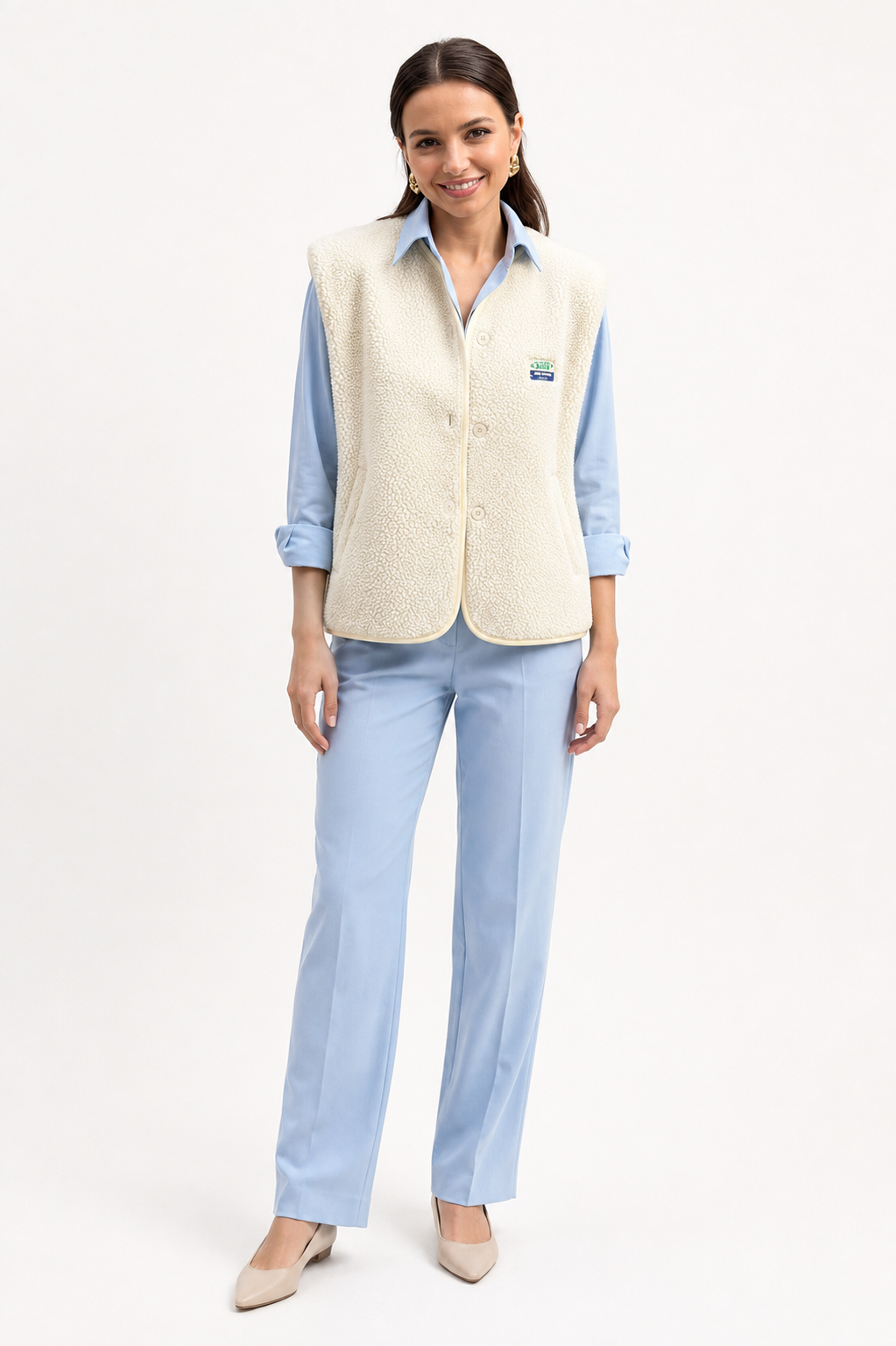 Loovay Pop, Dames Teddy Gilet met Drukknopen