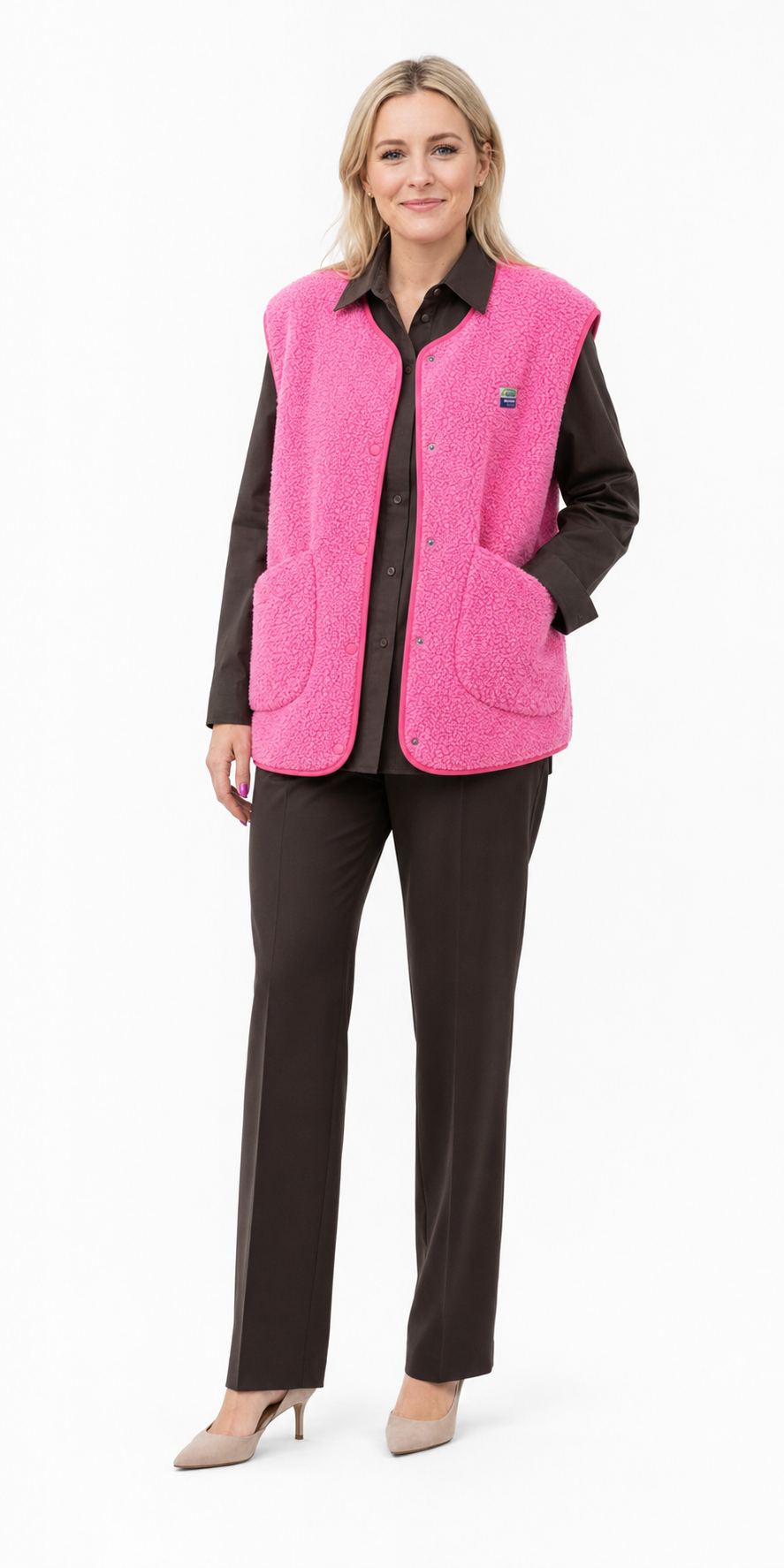 Loovay Pop, Dames Teddy Gilet met Drukknopen