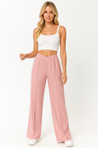 Loovay Motion, Wide Leg Broek met Elastische Taille