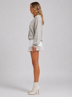 Loovay Roselle, Kanten Mini-Rok met Ruches