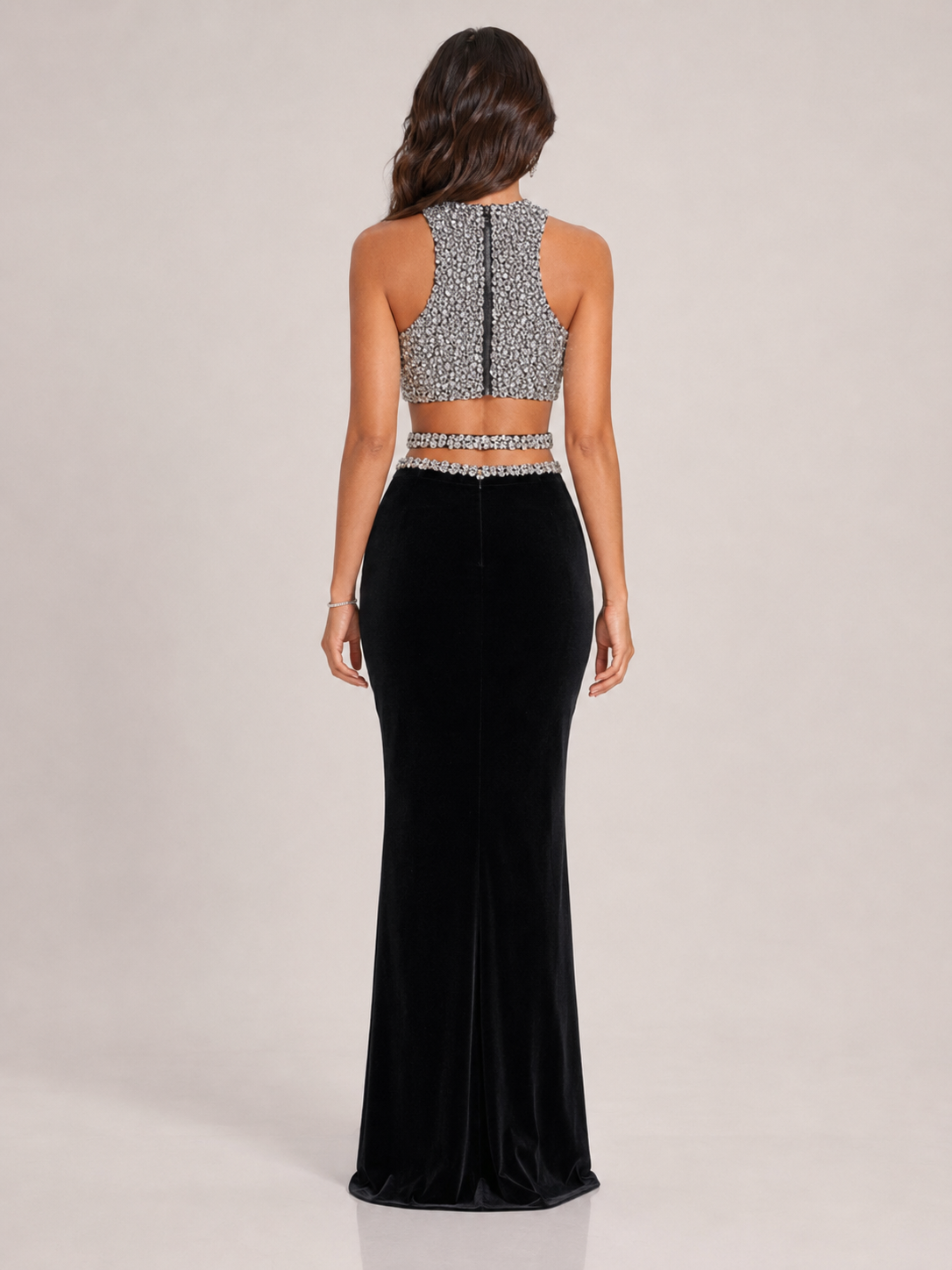 Loovay Elarisse Strass Feestset met Maxi Rok