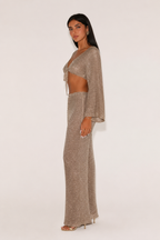 Loovay Aurelia Set, Metallic Top met Maxi Rok