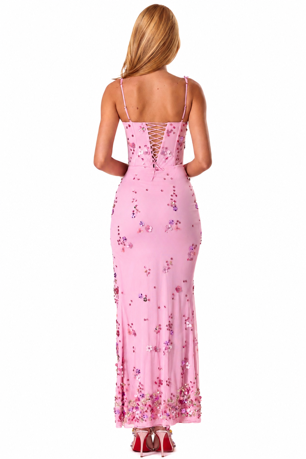 Loovay Primara Jurk, 3D Bloemen Corset Maxi