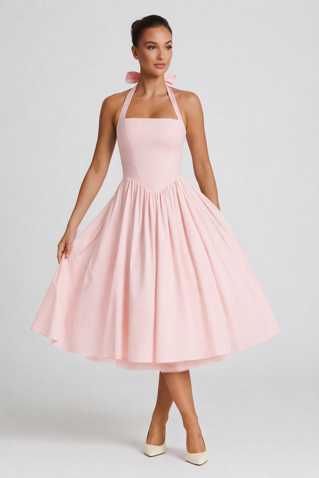 Loovay Vivienne Jurk, Vintage Halter Silhouet