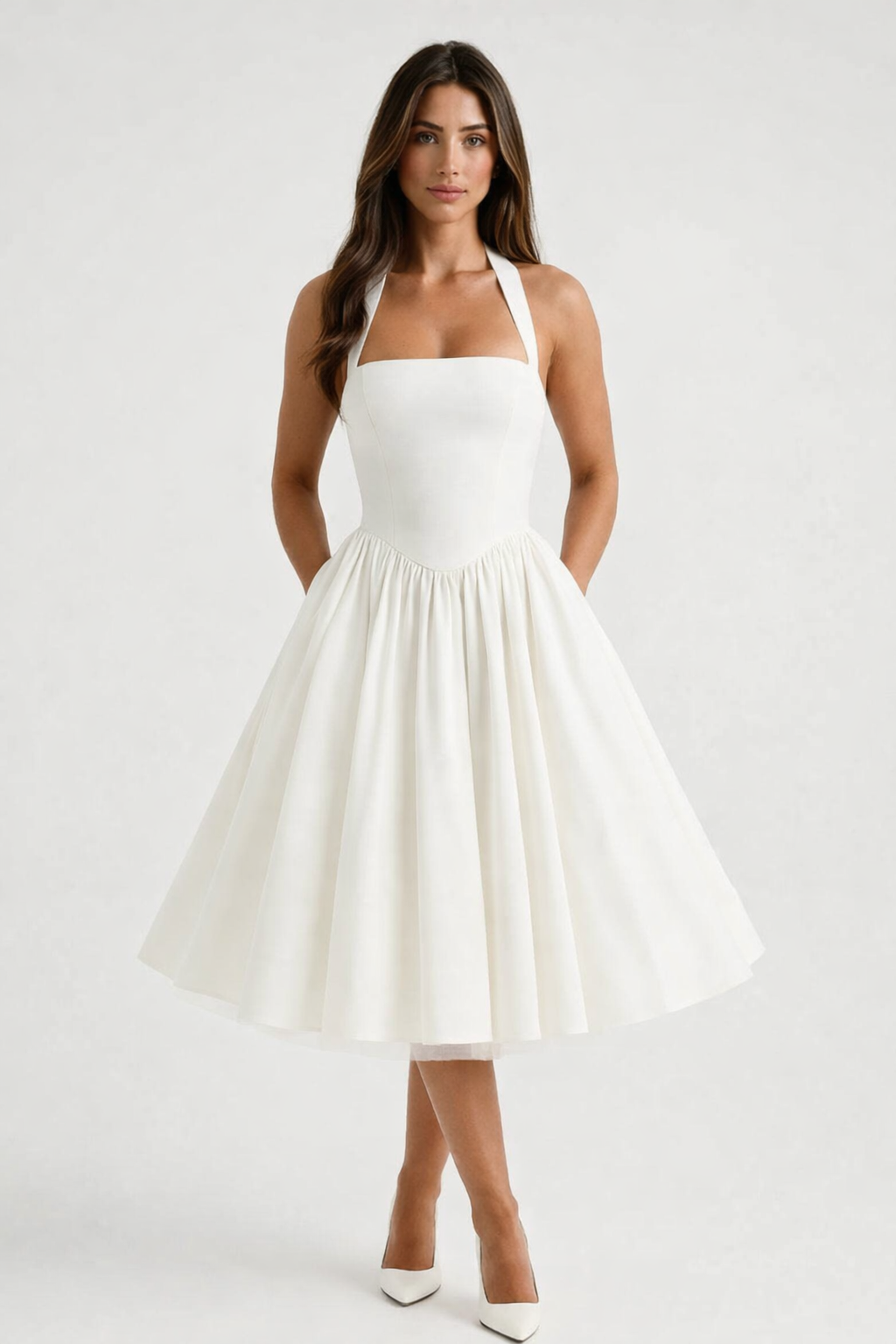 Loovay Vivienne Jurk, Vintage Halter Silhouet