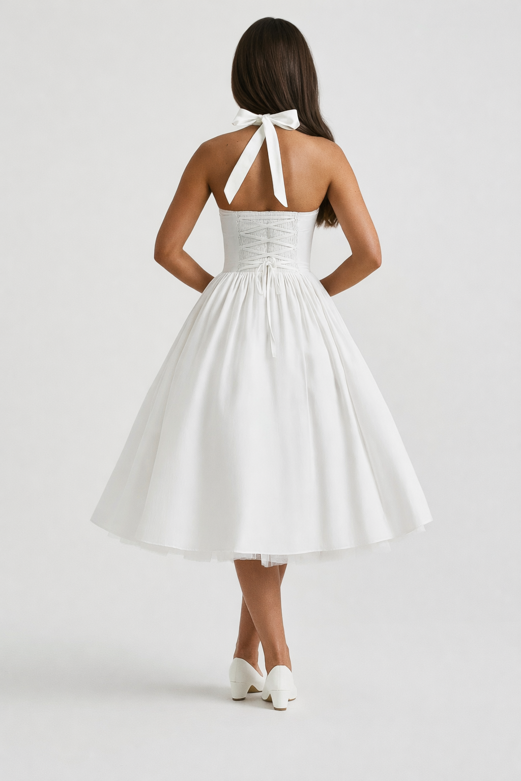 Loovay Vivienne Jurk, Vintage Halter Silhouet