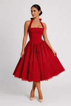 Loovay Vivienne Jurk, Vintage Halter Silhouet