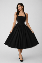 Loovay Vivienne Jurk, Vintage Halter Silhouet